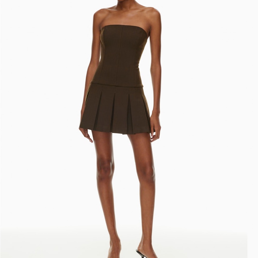 Aritzia Strapless Brown Mini Dress